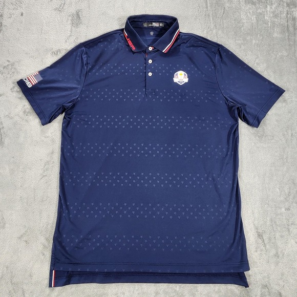 Ralph Lauren Other - RLX Ralph Lauren Polo Mens Large USA Ryder Cup Shirt Navy Blue Golf 2018 Wicking